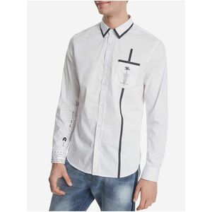 Desigual biela pánska košeľa Cam Saniel s vrecúškom vyobraziť