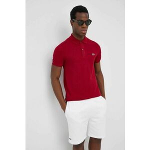 Bavlnené polo tričko Lacoste PH4012-001, bordová farba, jednofarebné vyobraziť