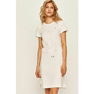 Šaty Tommy Hilfiger biela farba, mini, priliehavá vyobraziť