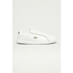 Kožená obuv Lacoste biela farba, na plochom podpätku vyobraziť