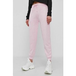 Nohavice Guess dámske, ružová farba, jednofarebné vyobraziť