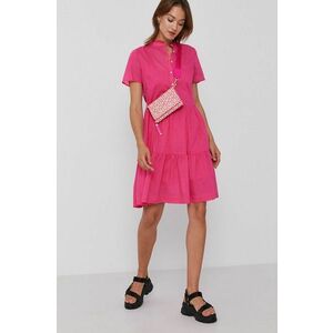 Šaty Tommy Hilfiger ružová farba, mini, áčkový strih vyobraziť