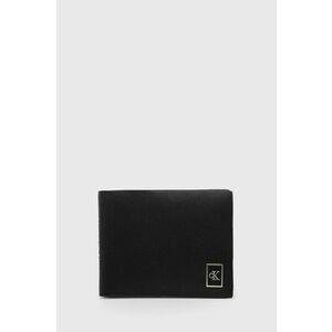 Kožená peňaženka Calvin Klein Jeans pánska, čierna farba vyobraziť