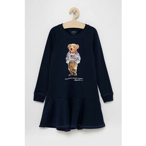 Dievčenské šaty Polo Ralph Lauren tmavomodrá farba, mini, rovné vyobraziť