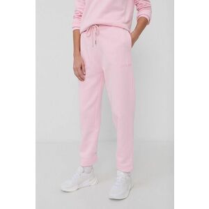 Nohavice Guess dámske, ružová farba, jednofarebné vyobraziť