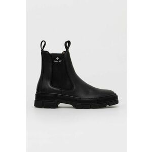 Kožené topánky Chelsea Gant Monthike dámske, čierna farba, na plochom podpätku vyobraziť