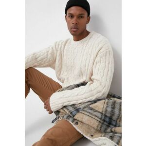 Vlnený sveter Levi's pánsky, béžová farba, teplý vyobraziť