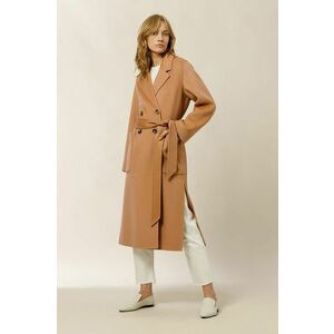 Kabát Ivy & Oak dámsky, priehľadná farba, prechodný, dvojradový vyobraziť