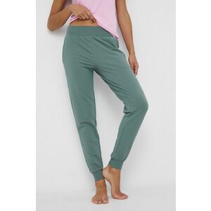 Nohavice Emporio Armani Underwear dámske, zelená farba, jednofarebné vyobraziť