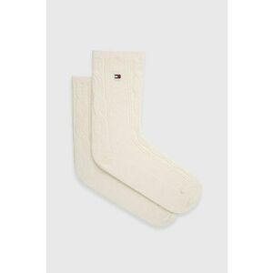 Ponožky s prímesou vlny Tommy Hilfiger biela farba vyobraziť