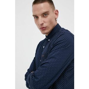 Bavlnená košeľa Lee Cooper pánska, tmavomodrá farba, regular, s golierom button-down vyobraziť