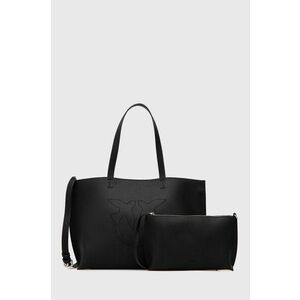 Kožená kabelka Pinko čierna farba vyobraziť