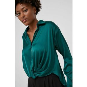 Košeľa Answear Lab dámska, zelená farba, jednofarebná vyobraziť