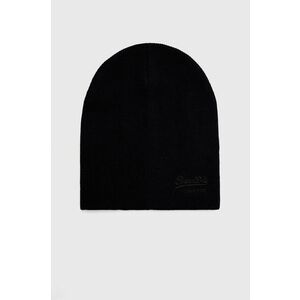 Bavlnená čiapka Superdry čierna farba, bavlnená vyobraziť