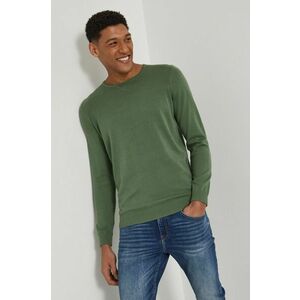 Bavlnený sveter Medicine pánsky, zelená farba, ľahký, vyobraziť