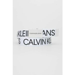 Opasok Calvin Klein Jeans biela farba vyobraziť