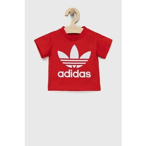 Detské bavlnené tričko adidas Originals HE2189 červená farba, s potlačou vyobraziť