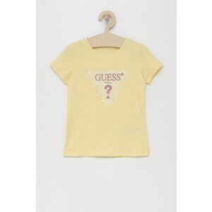 Detské tričko Guess žltá farba, vyobraziť