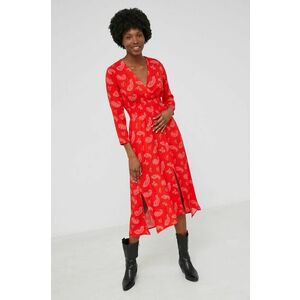 Šaty Answear Lab červená farba, maxi, áčkový strih vyobraziť