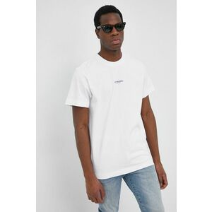 Bavlnené tričko G-Star Raw biela farba, jednofarebný vyobraziť