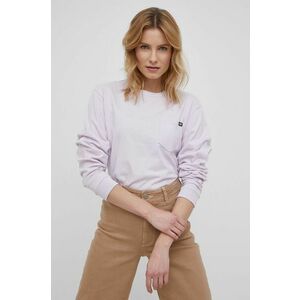 Bavlnené tričko s dlhým rukávom Vans fialová farba, vyobraziť