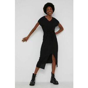 Šaty Answear Lab čierna farba, midi, rovný strih vyobraziť