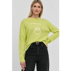 Vlnený sveter Pinko dámsky, zelená farba, vyobraziť