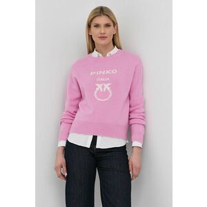 Vlnený sveter Pinko dámsky, ružová farba, vyobraziť
