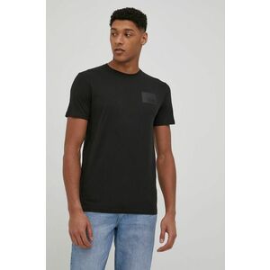 Bavlnené tričko Solid čierna farba, jednofarebné vyobraziť