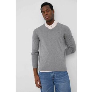 Bavlnený sveter s.Oliver pánsky, šedá farba, tenký, vyobraziť
