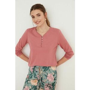 Pyžamové tričko s dlhým rukávom Women'secret ružová farba, bavlnená vyobraziť