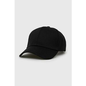 Bavlnená čiapka Trussardi čierna farba, jednofarebná vyobraziť