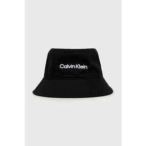 Bavlnený klobúk Calvin Klein čierna farba, bavlnený vyobraziť