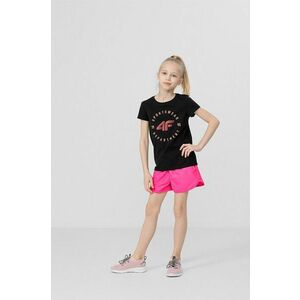 Detské krátke nohavice 4F ružová farba, jednofarebné, nastaviteľný pás vyobraziť