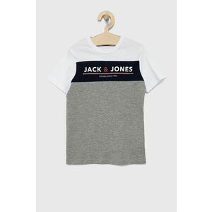 Detské tričko Jack & Jones šedá farba, s potlačou vyobraziť