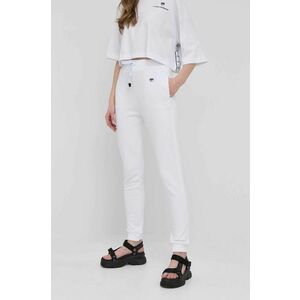 Bavlnené nohavice Chiara Ferragni dámske, biela farba, jednofarebné vyobraziť