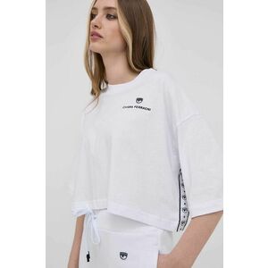 Bavlnené tričko Chiara Ferragni biela farba, vyobraziť