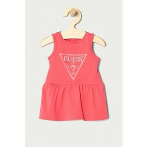 Dievčenské šaty Guess ružová farba, mini, áčkový strih vyobraziť