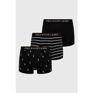 Boxerky Polo Ralph Lauren (3-pack) pánske, čierna farba vyobraziť