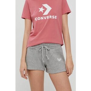 Šortky Converse dámske, šedá farba, melanžové, stredne vysoký pás vyobraziť