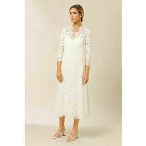 Šaty Ivy & Oak biela farba, midi, áčkový strih vyobraziť