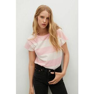 Bavlnené tričko Mango Sevillar ružová farba vyobraziť