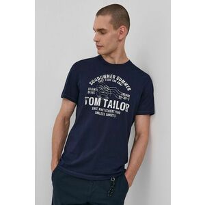 Tričko Tom Tailor pánske, tmavomodrá farba, s potlačou vyobraziť