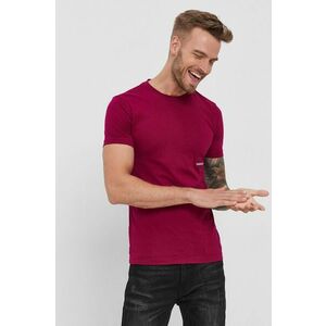 Bavlnené tričko Calvin Klein Jeans fialová farba, s potlačou vyobraziť