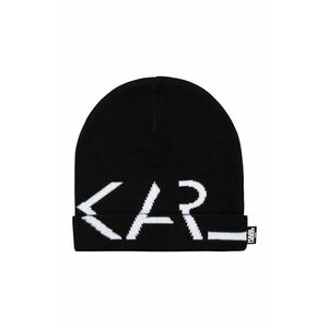 Detská čiapka Karl Lagerfeld čierna farba biela vyobraziť
