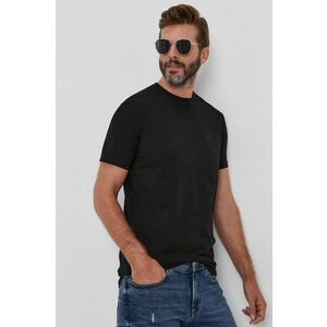 Bavlnené tričko Armani Exchange čierna farba, jednofarebné vyobraziť