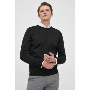 Vlnený sveter Boss pánsky, čierna farba vyobraziť