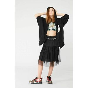 Dievčenská sukňa Dkny čierna farba, midi, áčkový strih vyobraziť