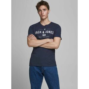 Tmavomodré tričko s potlačou Jack & Jones Jeans vyobraziť