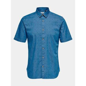 Modrá rifľová košeľa s krátkym rukávom ONLY & SONS vyobraziť